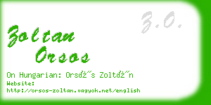 zoltan orsos business card